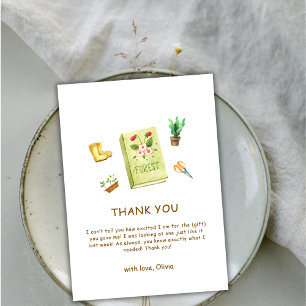 Rustic Modern New Chapter Garden Book Baby Shower Thank You Card