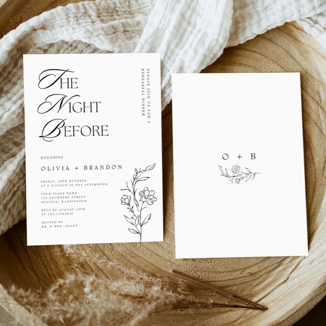 Rustic Modern Night Before Rehearsal Dinner Invitation (Creator Uploaded)