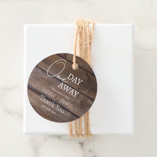 Rustic Modern One Day Away Wedding Thank You Favor Tags