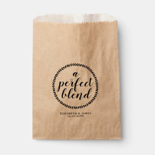 Rustic Modern Perfect Blend Custom Wedding Coffee Favor Bag