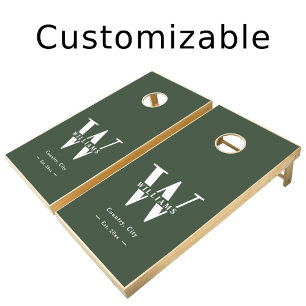 Rustic Modern Personalized Monogram Family Name Cornhole Set