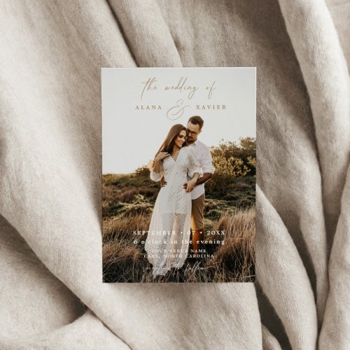 Rustic Modern Photo Script Wedding Invitation