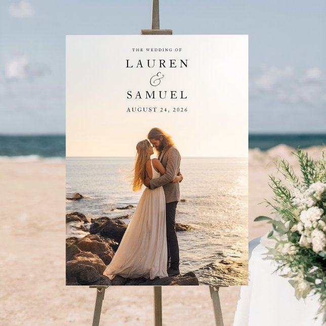 Rustic Modern Photo Wedding Welcome Foam Board (Creator Uploaded)