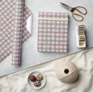 Rustic Modern Plaid Christmas Wrapping Paper