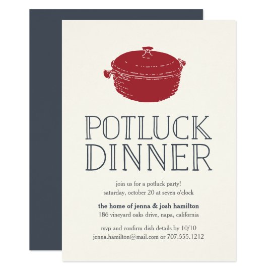 Rustic Modern Potluck Dinner Party Invitation | Zazzle.com