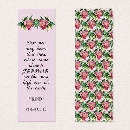 Rustic Modern Religious Bible Peony Pink Bookmark