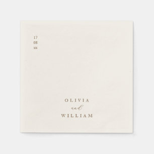 Rustic Modern Script Personalized Wedding Cocktail Napkins