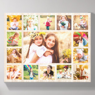 Rustic Modern Simple 15 Photo Collage Canvas Photo Tile