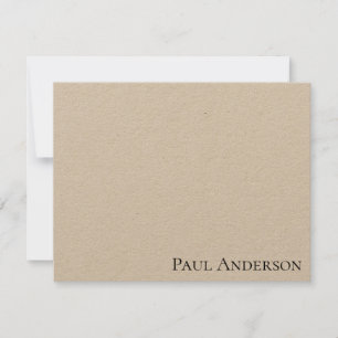 Rustic Modern Simple Men's Custom Name Stationery Note Card