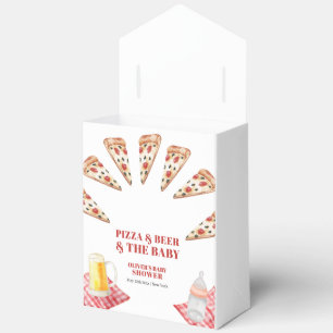 Rustic Modern Slice Pizza Beers Baby Shower Favor Boxes