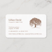 Rustic Modern Tan Brown & White Willow Tree Logo Business Card | Zazzle