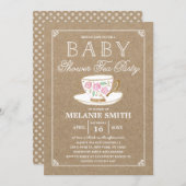 Rustic Modern Tea Party | Baby Shower Invitation (Front/Back)