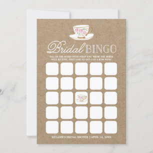 Rustic Modern Tea Party Bingo Bridal Shower