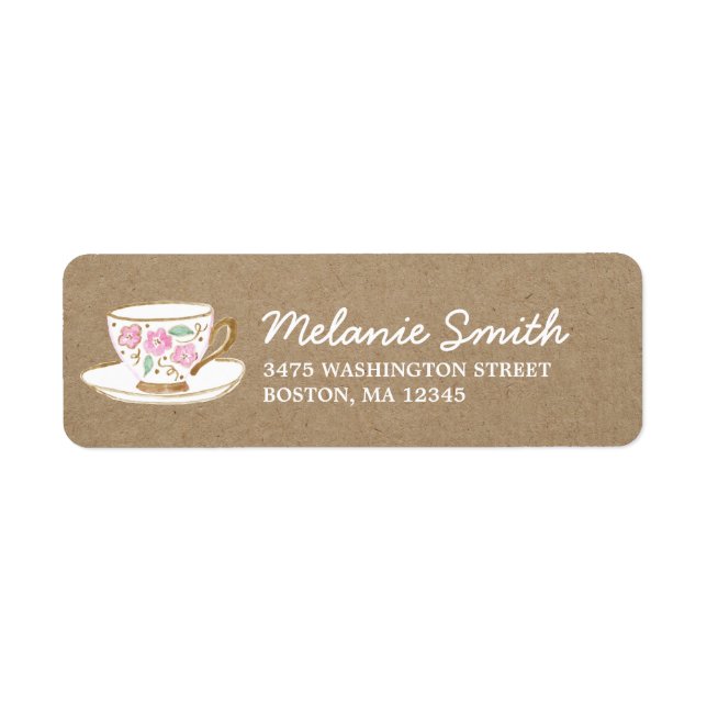 Rustic Modern Tea Party Label (Front)