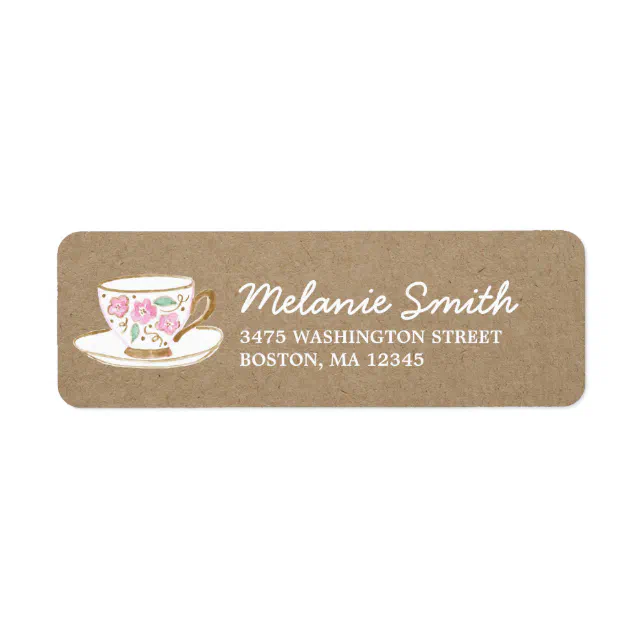 Rustic Modern Tea Party Label | Zazzle
