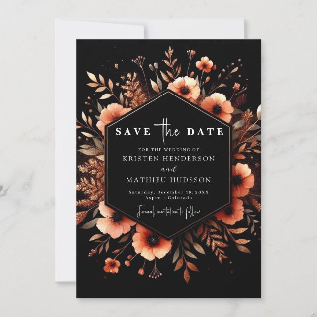 Rustic Modern Terracotta Wedding Save The Date (Front)