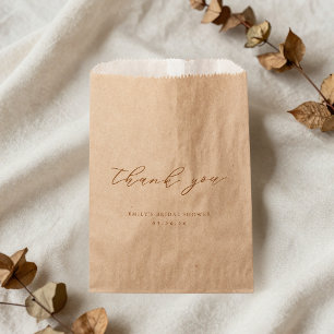Rustic Modern Terrecotta Autumn Bridal Shower Favor Bag