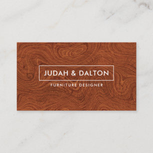 Rustic, Modern & Trendy Woodgrain Minimal Business Card