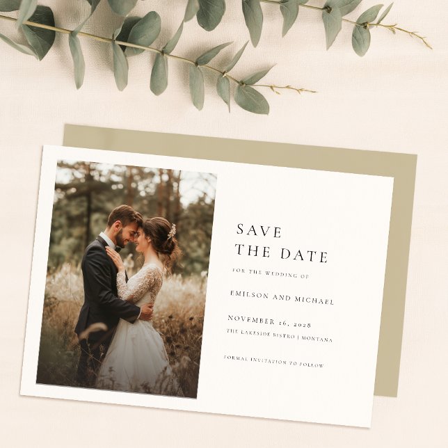 Rustic Modern Typography 2 Photo Save the Date Invitation (Creator Uploaded)