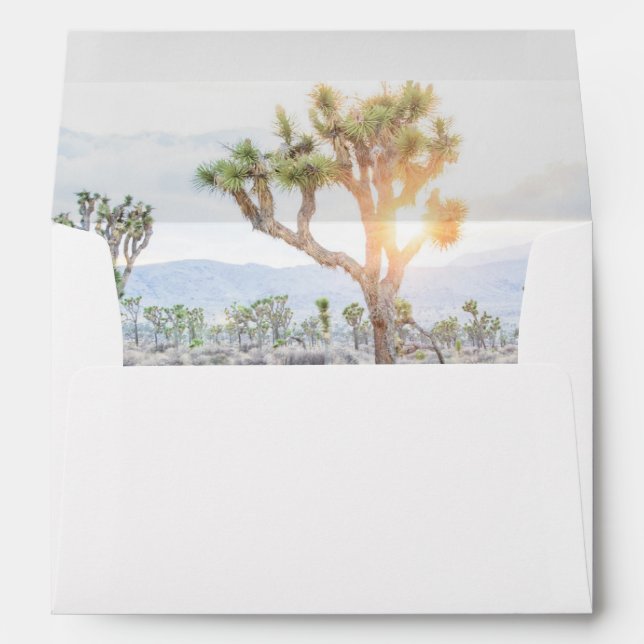 Rustic Modern Typography Joshua Tree Boho Wedding Envelope (Back (Bottom))