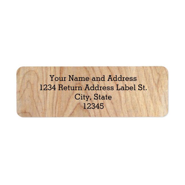 Rustic Modern Unfinished Wood Pattern Printed Label (Front)