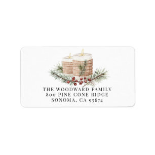 Rustic Modern Watercolor Christmas Return Address Label