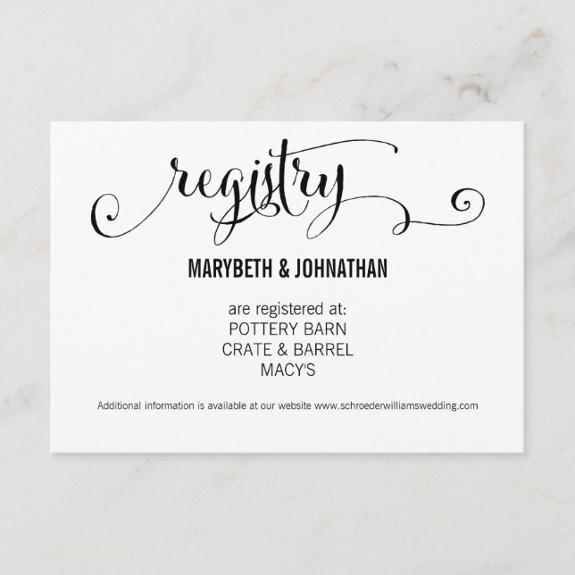 Rustic Modern We Do Kraft Wedding Registry Card (Front)