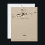 Rustic Modern We Do Script Wedding Advice Card<br><div class="desc">Personalize the custom text  above. You can find additional coordinating items in our "Rustic and Modern We Do" collection.</div>