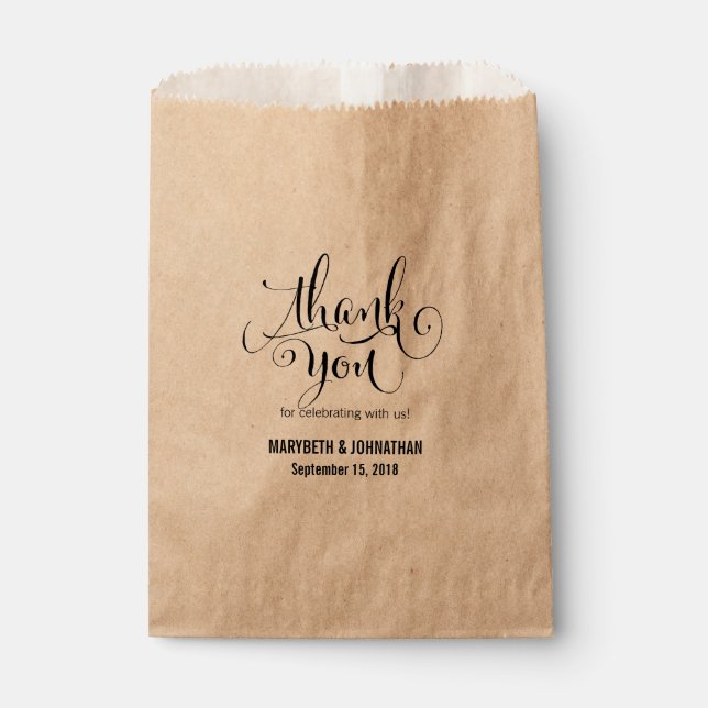 Rustic Modern We Do Script Wedding Favor Bag (Front)