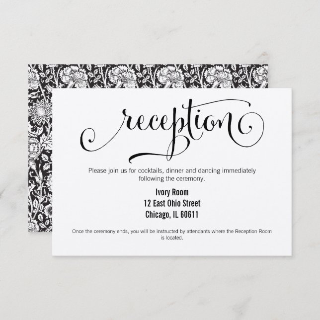 Rustic Modern We Do Script Wedding Reception Card (Front/Back)