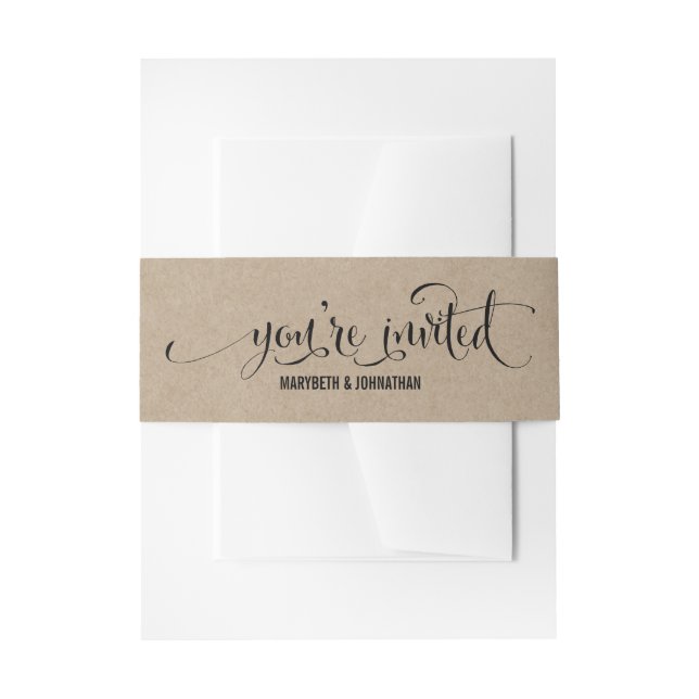 Rustic Modern We Do Wedding Kraft Look Belly Band (Front Example)