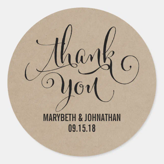 Rustic Modern We Do Wedding Thank You Sticker | Zazzle