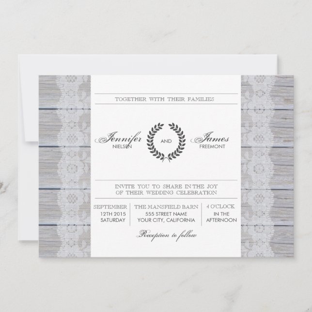 Rustic Modern Wedding Invitation (Front)