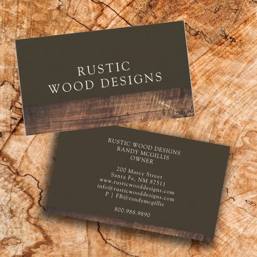 Rustic Modern Wood Carpentry Woodworker Business Card