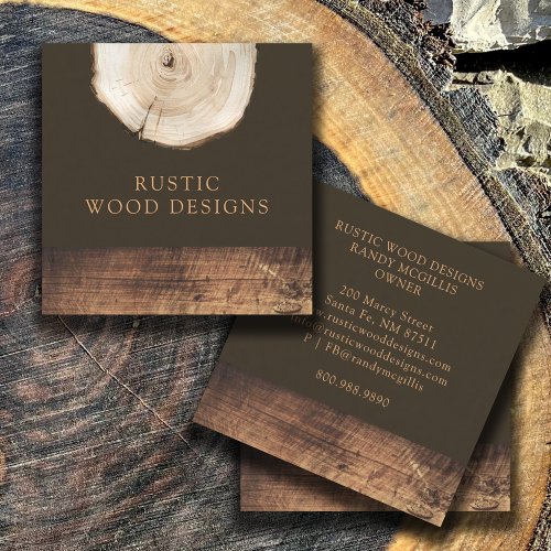 Rustic Modern Woodworker Carpenter Wood  Square Business Card