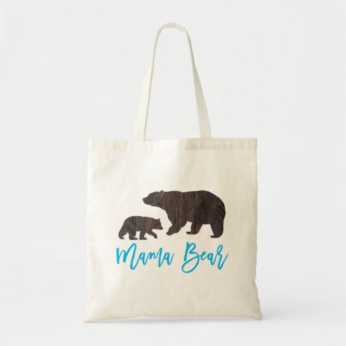 Rustic Mom and Baby Bear Tote Bag