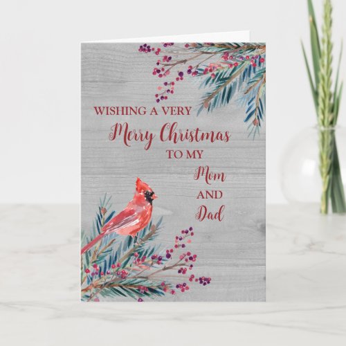 Rustic Mom and Dad Christmas Card