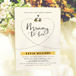 Rustic Mommy To Bee Gender Neutral Baby Shower Invitation
