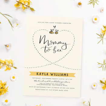 Rustic Mommy To Bee Gender Neutral Baby Shower Invitation by Cali_Graphics at Zazzle