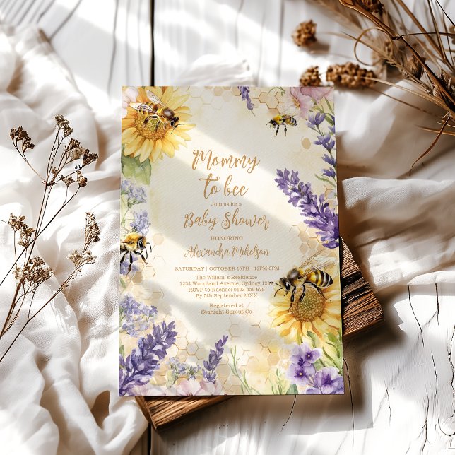 Rustic Mommy To Bee Gender Neutral Baby Shower Invitation (Creator Uploaded)