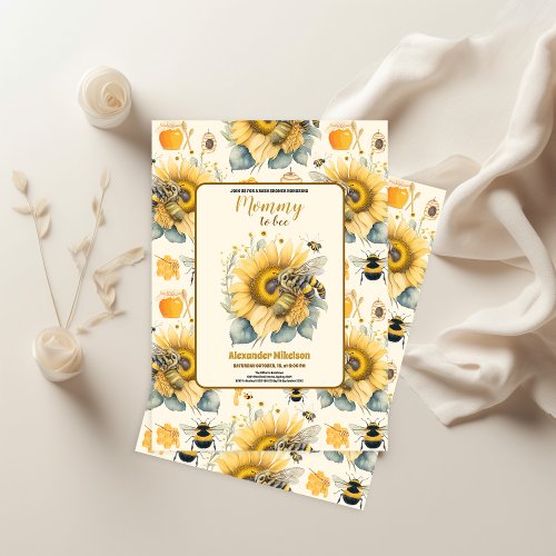 Rustic Mommy To Bee Gender Neutral Baby Shower Invitation