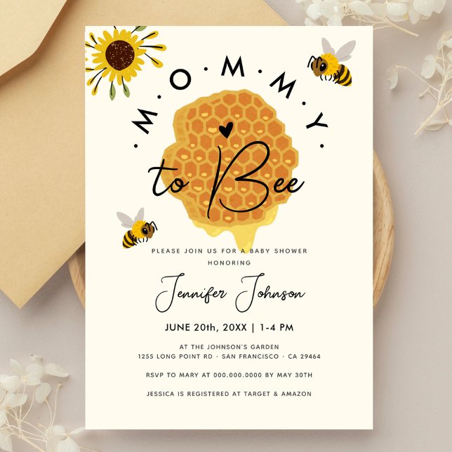 Rustic Mommy To Bee Gender Neutral Baby Shower  Invitation (Creator Uploaded)