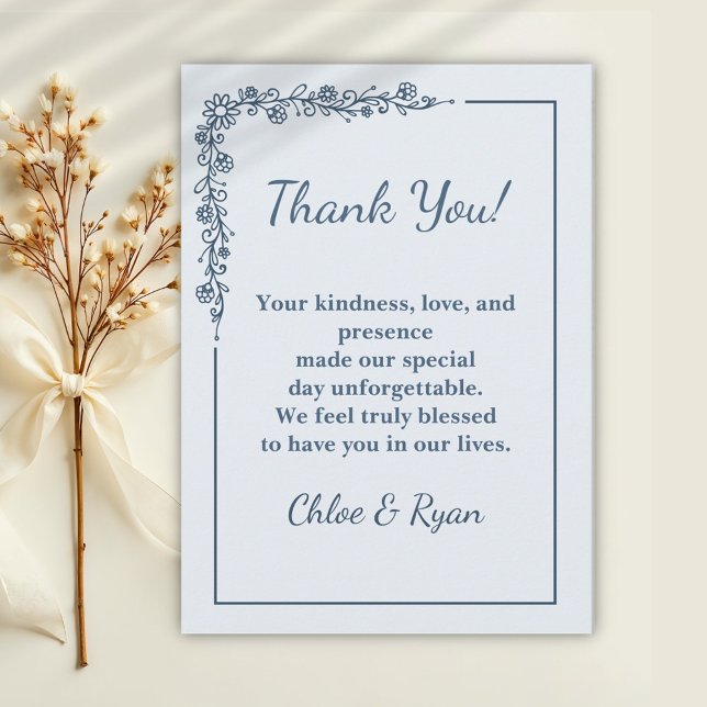 Rustic Monochrome Wedding Thank You Card (Creator Uploaded)
