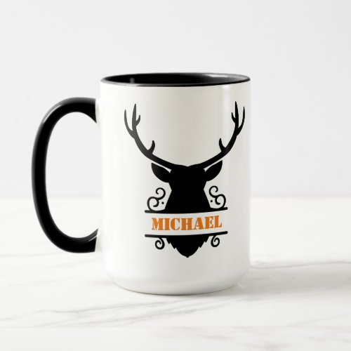Rustic Monogram Buck Hunting Mug