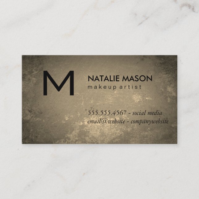 Rustic Monogram Business Card (Front)