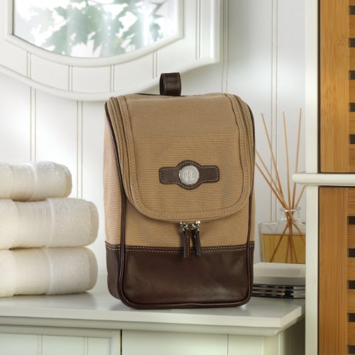 Rustic Monogram Canvas and Leather Travel Kit Bag