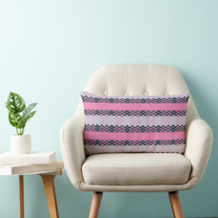 Rustic Monogram Chic Groovy Lumbar Pillow