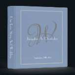 Rustic Monogram Classy Dusty Blue Chic Wedding  3 Ring Binder<br><div class="desc">Rustic Monogram Classy Dusty Blue Chic Keepsake Wedding 3 Ring Binder or Wedding Planner. Click personalize this template to customize your wedding information quickly and easily with your monogram, both Bride and Groom names, date, and the subject for the Wedding Binder. Rustic Monogram Classy Dusty Blue Chic Wedding 3 Ring...</div>