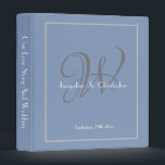 Rustic Monogram Classy Dusty Blue Chic Wedding  3 Ring Binder<br><div class="desc">Rustic Monogram Classy Dusty Blue Chic Keepsake Wedding 3 Ring Binder or Wedding Planner. Click personalize this template to customize your wedding information quickly and easily with your monogram, both Bride and Groom names, date, and the subject for the Wedding Binder. Rustic Monogram Classy Dusty Blue Chic Wedding 3 Ring...</div>