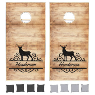 Rustic Monogram Cornhole Set